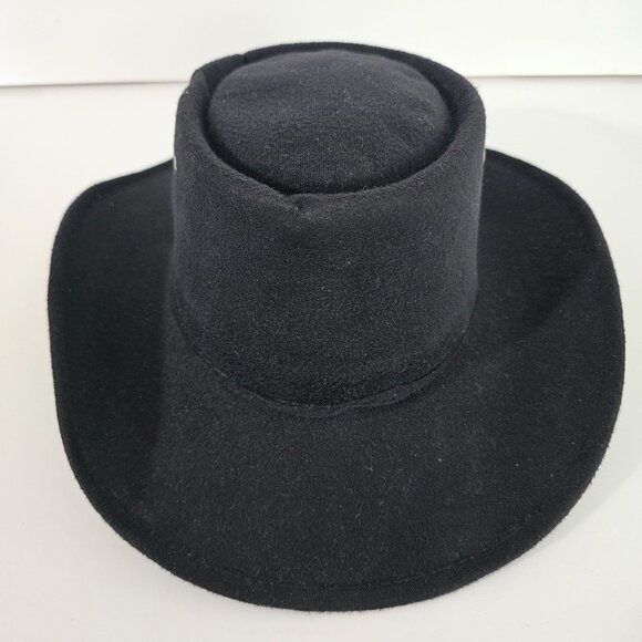 Black Western Express Cowboy Hat Made in Mexico sz L 《815》A - Picture 2 of 8